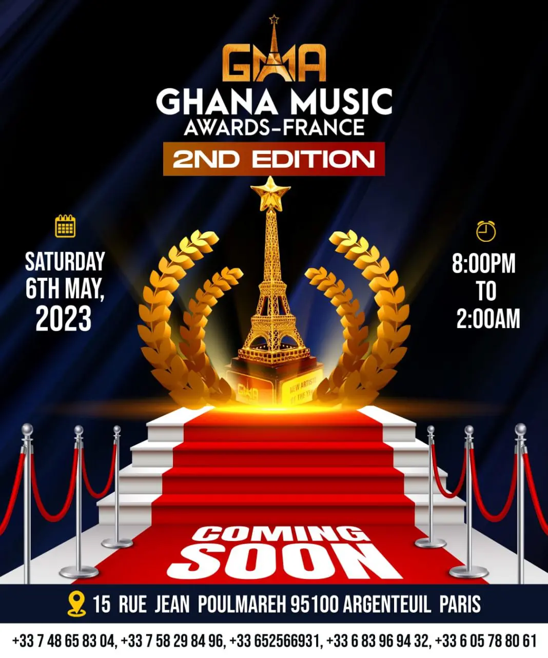Ghana Music Awards France 2023 Dates Announced