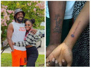 Adekunle Gold and Simi Inscribe Tattoo to Mark Anniversary