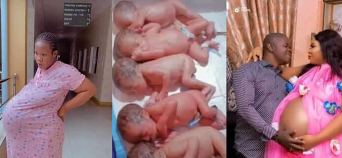 Nigerian Woman Welcomes Quintuplets After 9 Years