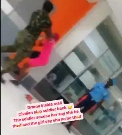 Lady Slap Soldier Who Assaulted Her First (Video)