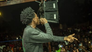 Strongman performs at All Black Affairs in Kumasi Deduako