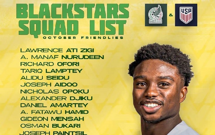 Full List of Ghana Black Stars squad to face Mexico and USA