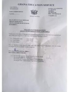 GHANASS headmistress interdicted for allegedly selling ‘unauthorized’ items