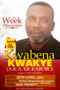 K.K Kabobo one week