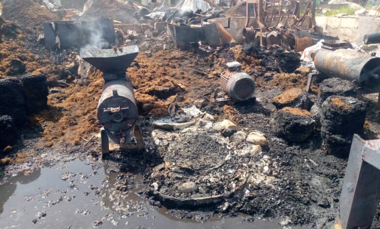 YWCA Palm Oil Factory destroyed by Fire