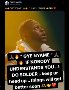 Funny Face reacts to Medikal and Fella Makafui’s ongoing domestic dispute